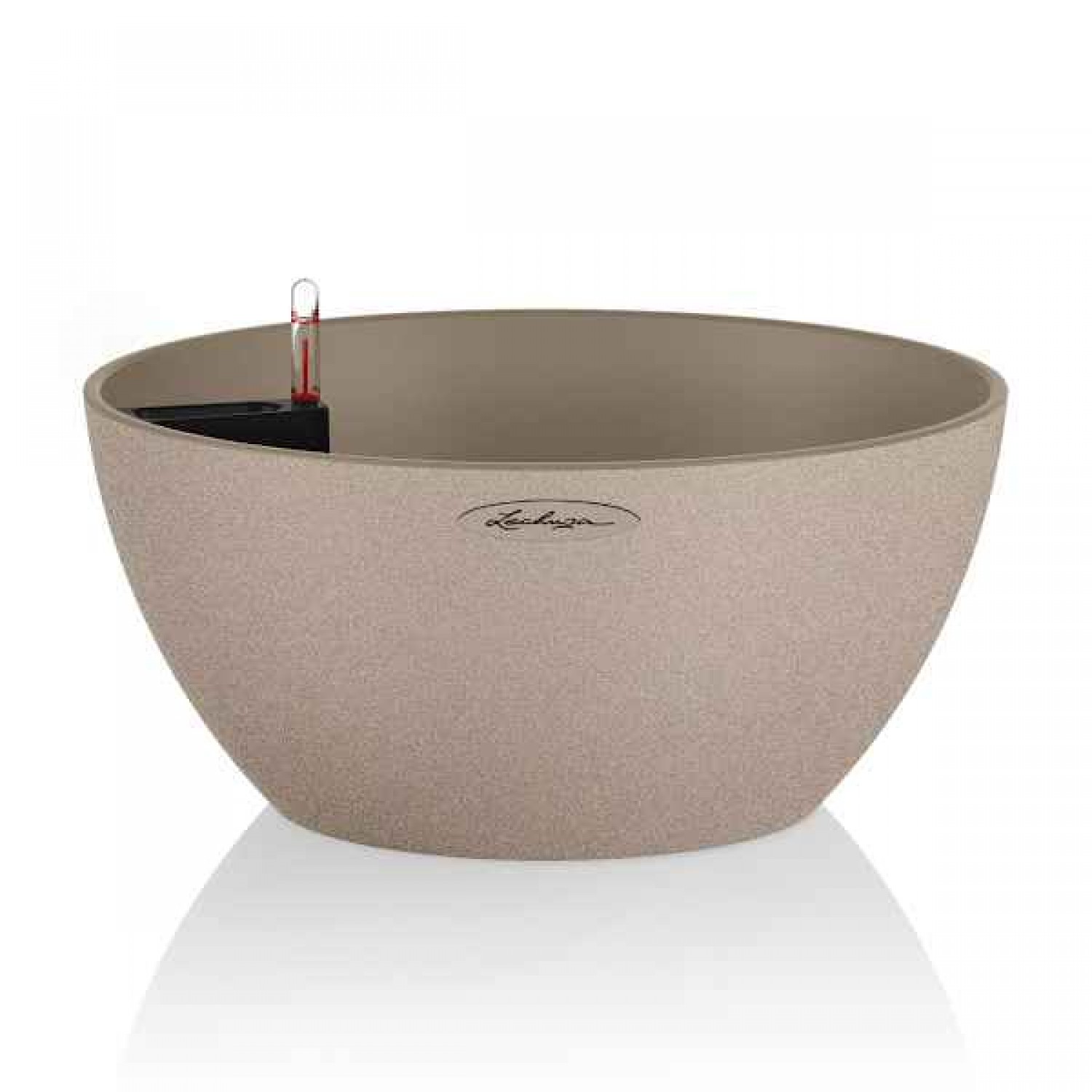 CUBETO Stone 30 Beige D30x13cm Self-Watering Planter